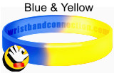 Blue and Yellow rubber bracelet